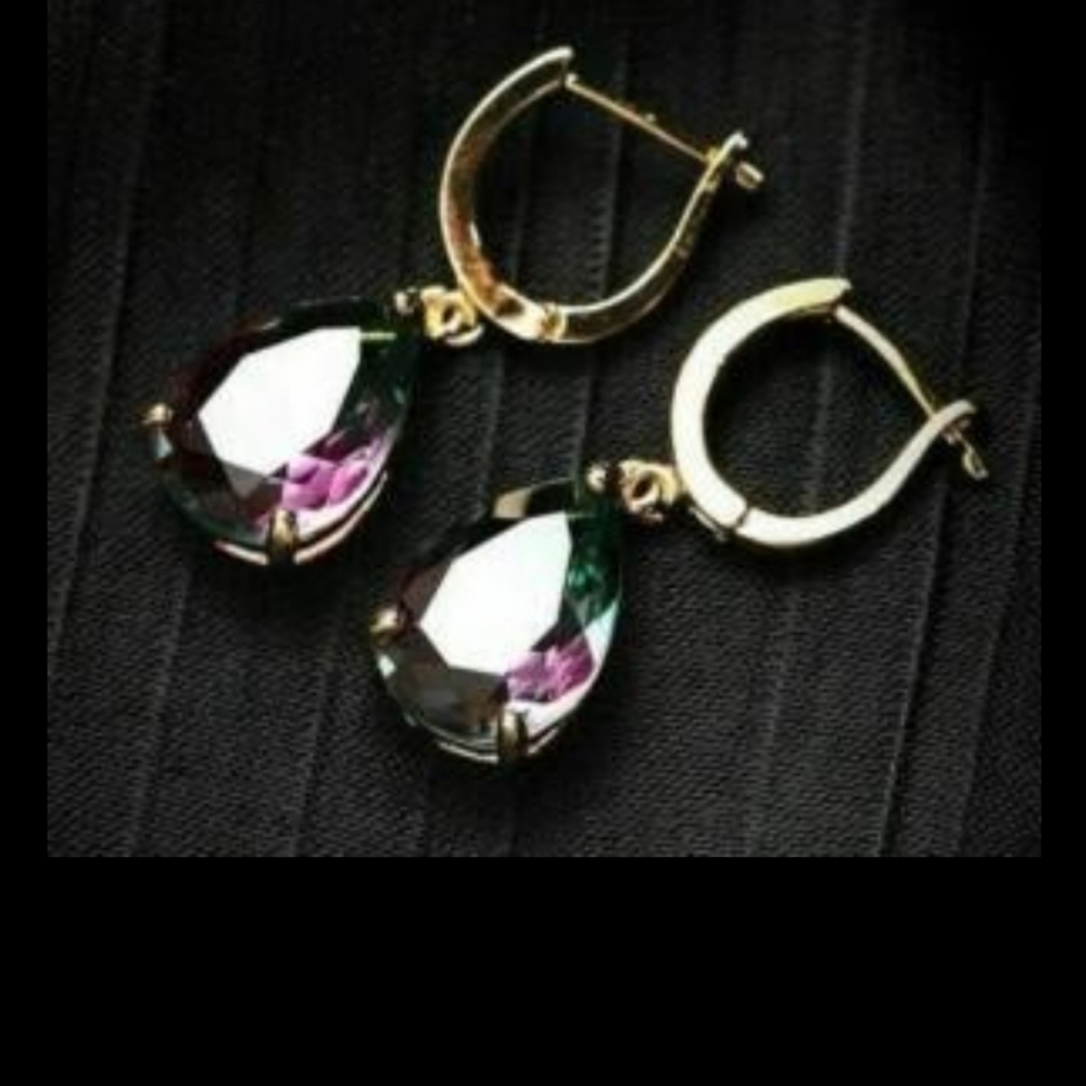 10k gold Mystic Topaz earrings
